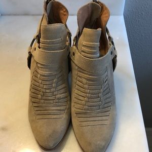 Tan suede booties